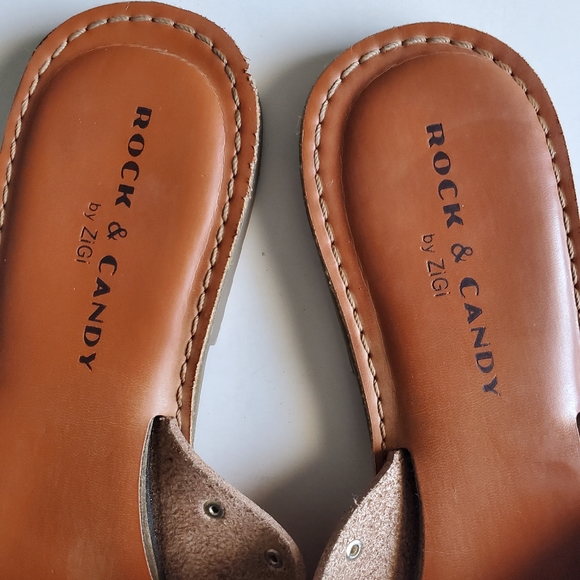 Rock & Candy by ZiGi Women's Cute Studded Sandals Flats Size, Brown, 8.5 - Picture 5 of 6